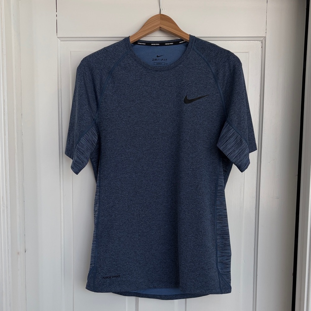 Nike Dri-FIT Heathered Navy Blue Short Sleeve Tee